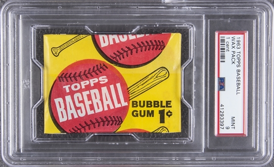 1963 Topps Baseball Unopened One-Cent Wax Pack - PSA MINT 9